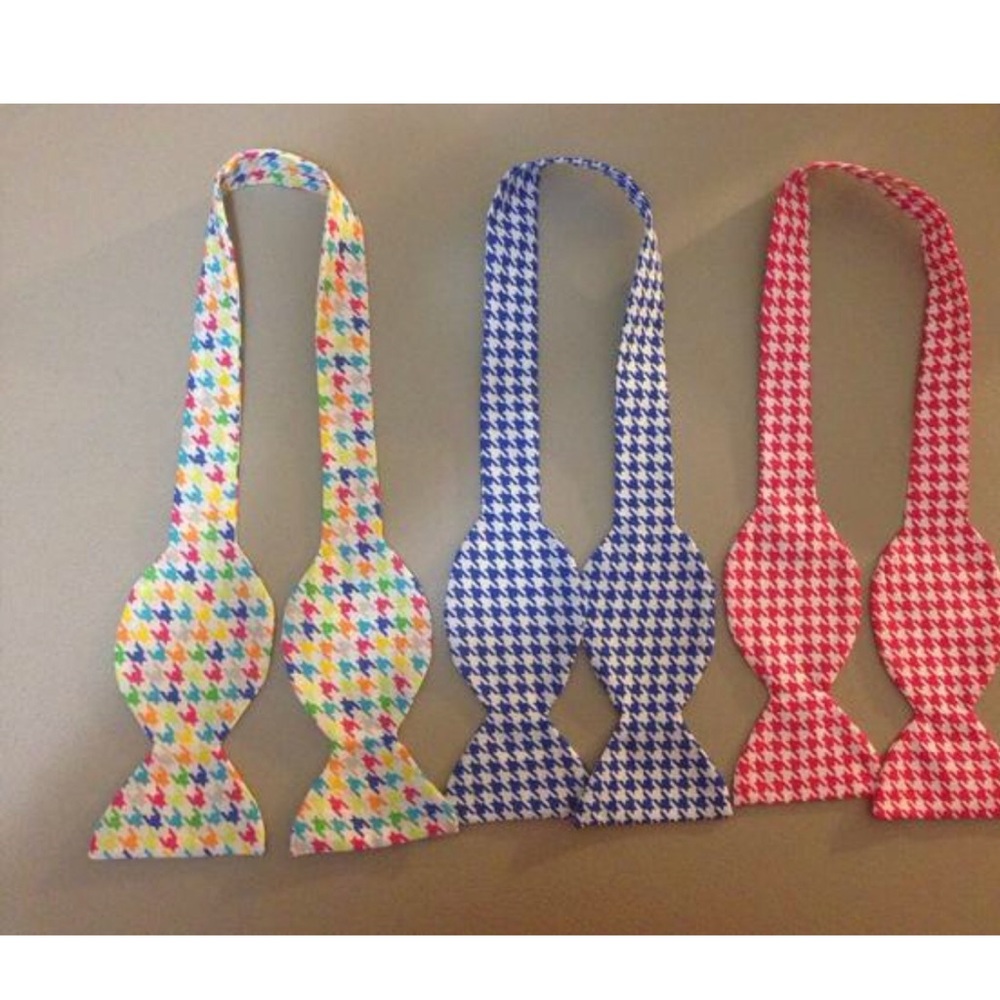 3 Men’s Self tie Bow tie Gingham: Size 15-15.5